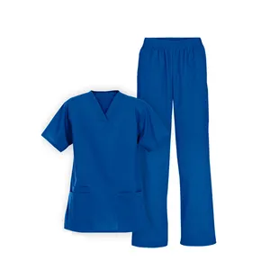 Wholesale Reusable Ceil Blue Scrubs Suits Colors Sets