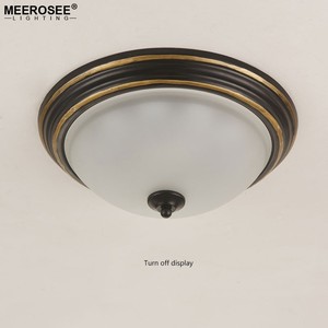 עגול LED תקרת יוקרה מנורת תקרת זכוכית פשוטה שחור וזהב אור LED תליון לחדר אוכל מטבח MD85128 - Product Image 1