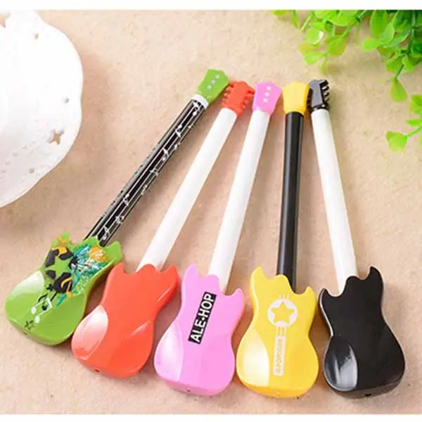 New model creative guitar shaped pen plastic ball pen