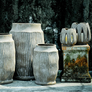 Extérieur Décor À La Maison Rustique Grand Fiber Ciment Fleur Jardin Argile Grande <span class=keywords><strong>Plante</strong></span> Pot - Product Image 1