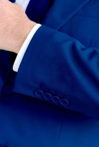 Elegante Traje de Novio Azul Rey, Corte Entallado, Traje de Boda <span class=keywords><strong>para</strong></span> <span class=keywords><strong>Hombre</strong></span>, Conjunto de 2 Piezas (Chaqueta + Pantalones) - Product Image 6