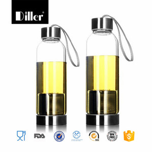 Le verre borosilicate doux <span class=keywords><strong>shaker</strong></span> joie <span class=keywords><strong>inox</strong></span> fruits en acier bouteille d'eau infuseur - Product Image 5