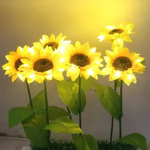 Led Flower Stand Light Outdoor Garden Yard Decoration Led Artificial Sunflower With 70cm Stick Led Light Stand 110v/220v