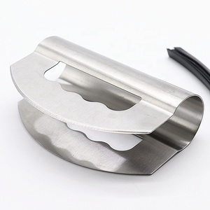 Picadora <span class=keywords><strong>de</strong></span> <span class=keywords><strong>verduras</strong></span> manual <span class=keywords><strong>de</strong></span> acero inoxidable <span class=keywords><strong>de</strong></span> doble hoja, cuchillo <span class=keywords><strong>de</strong></span> mesaluna, picadora <span class=keywords><strong>de</strong></span> hierbas con cubierta y protector para los dedos - Product Image 4
