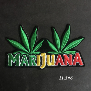 Patch Ricamate Personalizzate con Disegni Cartoon, Decorazioni all'Ingrosso, Toppe Ricamate Fai-da-Te con Foglia di Canapa da Applicare con Ferro da Stiro - Product Image 4