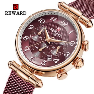 Ricompensa Orologi <span class=keywords><strong>da</strong></span> Donna di Moda In Oro Rosa Signore della Vigilanza del Quarzo In Acciaio del Braccialetto Della Maglia di Qualità Casual Femminile Impermeabile Della Vigilanza del Vestito - Product Image 2