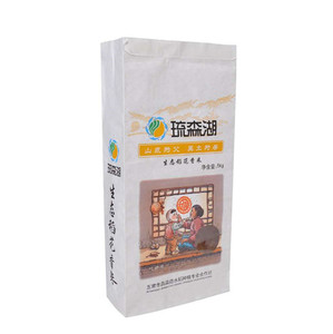 Bolsa cuadrada de papel kraft marrón con asas, embalaje de patatas, 10kg, 5kg - Product Image 2