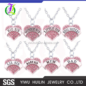 A700033 cristal del corazón Grande Medio Pequeño Lil sis Bebé Mamá Papá hermanas del <span class=keywords><strong>Alma</strong></span> familiar conjuntos de collar - Product Image 1