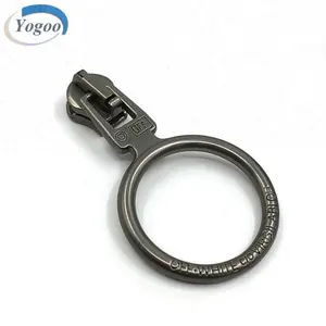 Hot Bán Vòng Tròn Tên Thương Hiệu Khắc Hợp Kim Kẽm Tùy Chỉnh Slider Zipper Puller