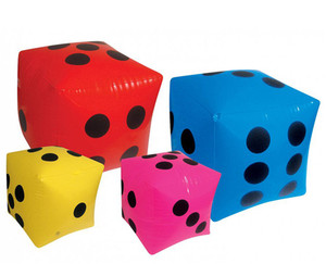 ขายส่งที่มีคุณภาพดีที่กำหนดเองพีวีซีพองลูกเต๋าสีขาวที่มีสีดำ - Product Image 3