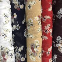 Tissu en mousseline de soie à motifs crêpe, étoffe à fleurs découpées, georgette, pour robe, bricolage
