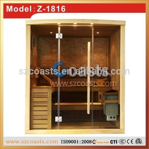 Saludables de alta calidad 2~4people chino de color rojo de la fábrica de <span class=keywords><strong>madera</strong></span> de <span class=keywords><strong>cedro</strong></span> sauna baño de vapor - Product Image 1