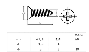 Vàng kẽm mạ Phillips Pozi chìm đầu tự khai thác ván vách thạch cao vít 4 #6 #7 #8 #10 #12 # m2.9 ~ m6.3 thêm dài - Product Image 5