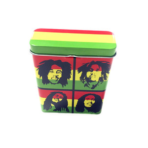 Metal mini tin box for cigarette packing tin case hinged lid