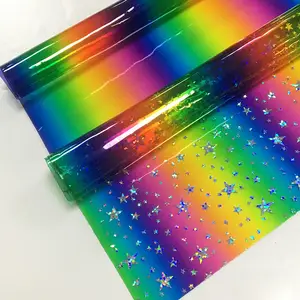 Tpu transparent iridescent lamination film rainbow TPU film for making cosmetic bags