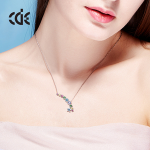 925 Sterling Silver Fashion <strong>rainbow</strong> <strong>Necklace</strong> for Girl - Product Image 4
