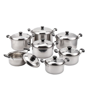 Commercio all'ingrosso della fabbrica 10 pezzi in acciaio inox manici in oro pentole da cucina pentole e padelle casseruole set di pentole da cucina - Product Image 1