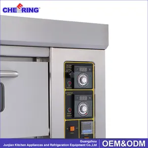 Ticari mutfak ekmek pişirme fırını üç katmanlı dokuz tepsi paslanmaz çelik gaz fırın pizza makineleri CE ile