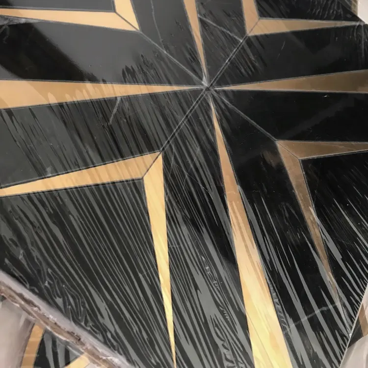 Black And Gold Tiles For Bathrooms Nero Marquina Marble Mosaic