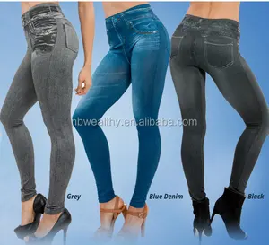 Push Up High Waist Warm Jeans Leggings Women Elastic Jeggings Denim Pants  Slim