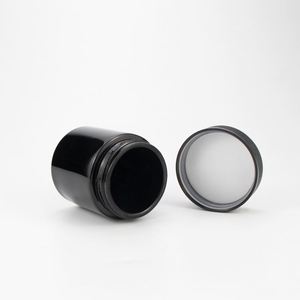 Pot en verre noir mat avec large bouche, violet, crème cosmétique, pour <span class=keywords><strong>le</strong></span> visage, large, mat, 50ml, 120ml, 250ml, 4 oz, 8 oz, - Product Image 3