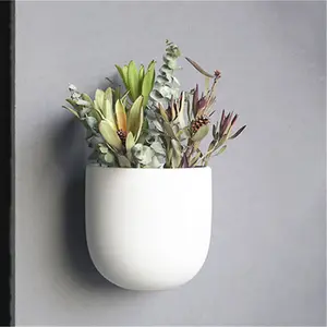 Thanh Lịch Phong Cách Hiện Đại Trắng Đen Matte Trang Trí Sân Vườn Trang Trí Dọc Tường Planter