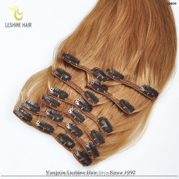 YBY Remy Plein Cuticule Haute Top Qualité rose clip en extension de cheveux
