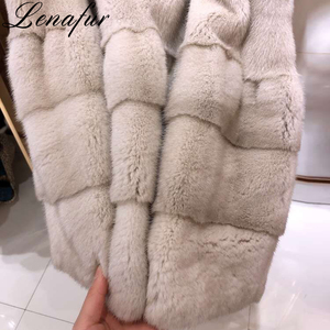 Cina All'ingrosso Della Fabbrica Delle Donne di Inverno Grigio Naturale Lunga di Lusso di Alta Qualità Importato Pieno Reale Giacca di Pelliccia di Visone Cappotto <span class=keywords><strong>con</strong></span> la Cinghia - Product Image 5