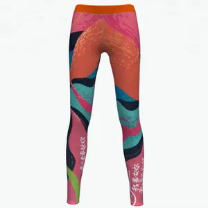 Goedkope aanpassen sport digital printing dropshipping moederschap zilveren merk leggings