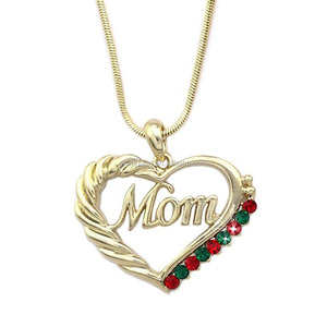 A800015 Mode Bijoux Cadeau fête des Mères <span class=keywords><strong>MAMAN</strong></span> <span class=keywords><strong>Mot</strong></span> Gravé Cristal Coeur Amour <span class=keywords><strong>maman</strong></span> Pendentif Collier - Product Image 5