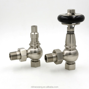 Hoperads <span class=keywords><strong>radiateur</strong></span> en <span class=keywords><strong>fonte</strong></span> fini Nickel satiné ensemble de soupapes de <span class=keywords><strong>radiateur</strong></span> thermostatiques traditionnelles poignée en bois - Product Image 1