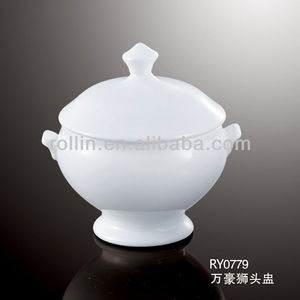 Chaozhou <span class=keywords><strong>restaurante</strong></span> redonda blanca <span class=keywords><strong>de</strong></span> porcelana plato <span class=keywords><strong>de</strong></span> sopa <span class=keywords><strong>de</strong></span> cerámica con tapa - Product Image 1