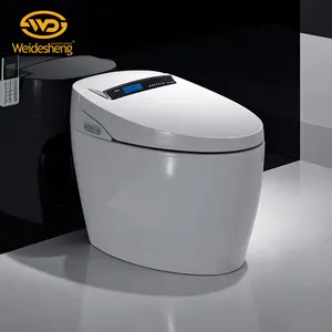WC intelligente a lavaggio automatico, pezzo unico, con inserto a S, funzione di pulizia, in ceramica
