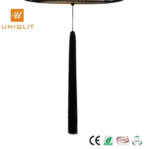 Solo colgante Simple Hotel moderno hierro negro mate tela colgante Luz - Product Image 5