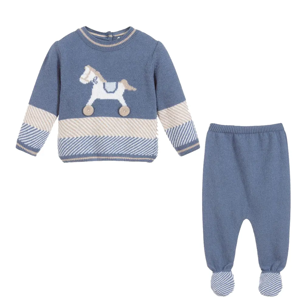 Leuke paard patroon baby kleding romper kinderen dragen fabrikanten baby boy truien