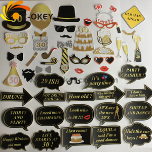 30th <strong>Birthday</strong> Party Photo Booth Props (52Pcs) for Her Him Dirty Thirty 30th <strong>Birthday</strong> <strong>Gold</strong> <strong>and</strong> <strong>Black</strong> <strong>Decorations</strong> 30 <strong>Birthday</strong> Par - Product Image 2