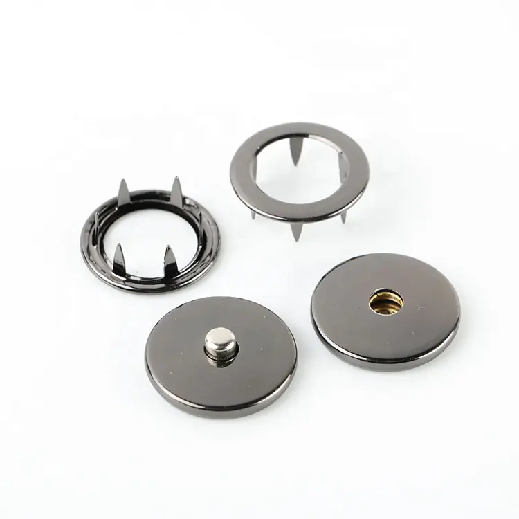 Ringstijl Messing Metalen Open Nikkel Snaps Knop Voor Kleding