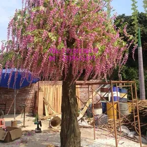 Penjualan Laris Banyak Warna Pohon Wisteria Buatan/Bunga Wisteria Palsu Merah Muda/Wisteria Sutra Ungu