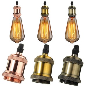 E27 Rắn Brass Đèn Ổ Cắm Vintage Trần Ánh Sáng Bulb Pendant Chủ Thay Thế Bóng Đèn Ổ Cắm - Product Image 6