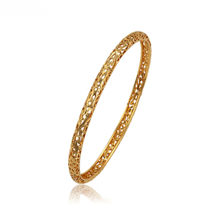 Perhiasan Xuping 52389 Gelang Mewah Wanita, Gelang Berlapis Emas 24K Kualitas Tinggi dengan Pola Cantik