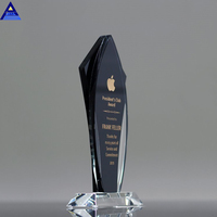 Plaques de récompense en cristal d'affaires en gros, échantillon, K9, noir, cristal de verre vierge, plaques de récompense en cristal, trophée