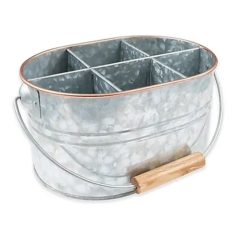 Cubo de hielo de Metal para el hogar, soporte de utensilios con mango, soporte de herramientas para bañera de hielo, Caddy de Metal