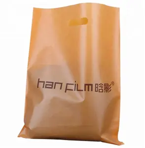 Bolsas troqueladas de 70 micras personalizadas, bolsas de plástico resistentes para publicidad, compras, bolsa con asa troquelada con logotipo para ropa