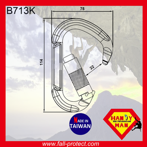26KN HMS Shape Quicklock For Wild Sports Aluminum Carabiner - Product Image 3