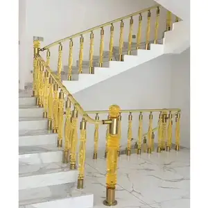 Source factory cheap price manufacture bubble crystal acrylic post column pillar for stair balustrade railing fence deck