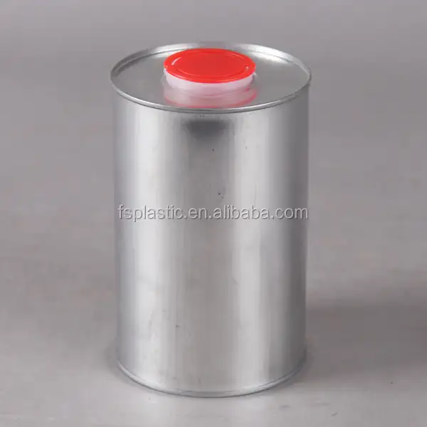 돔 1000ml 라운드 오일 깡통 1 리터 금속 수 빨간색 플라스틱