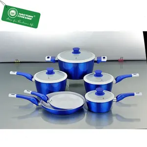 Eco-friendly latest product induction forged aluminum ceramic non stick coating cookware sets kitchen