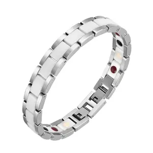 1 Day Delivery Hot Japanese Blood Pressure White and Black Ceramic Couple Magnetic Bracelet