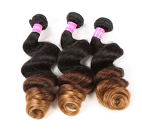 Aliexpress 8A Ombre Blonde 1b 4 30 Cheveux Péruviens Lisses à Tisser 3 Paquets avec Fermeture Frontale en Dentelle