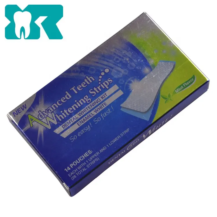 Venta caliente 28 unids cada caja Dental con sabor a menta las tiras blanqueadoras de dientes